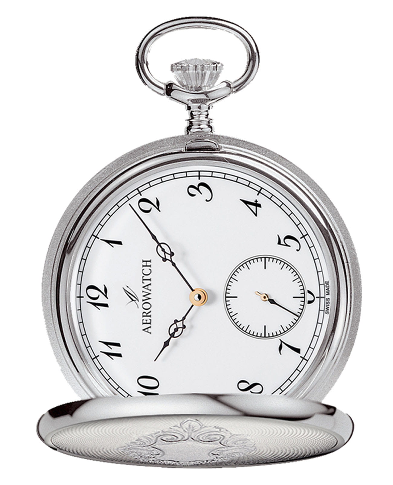 Aerowatch Aerowatch Pocket Savonnettes 55645 AG06  55645 AG06 механические мужские часы белый циферблат, браслет не выбрано — вид спереди